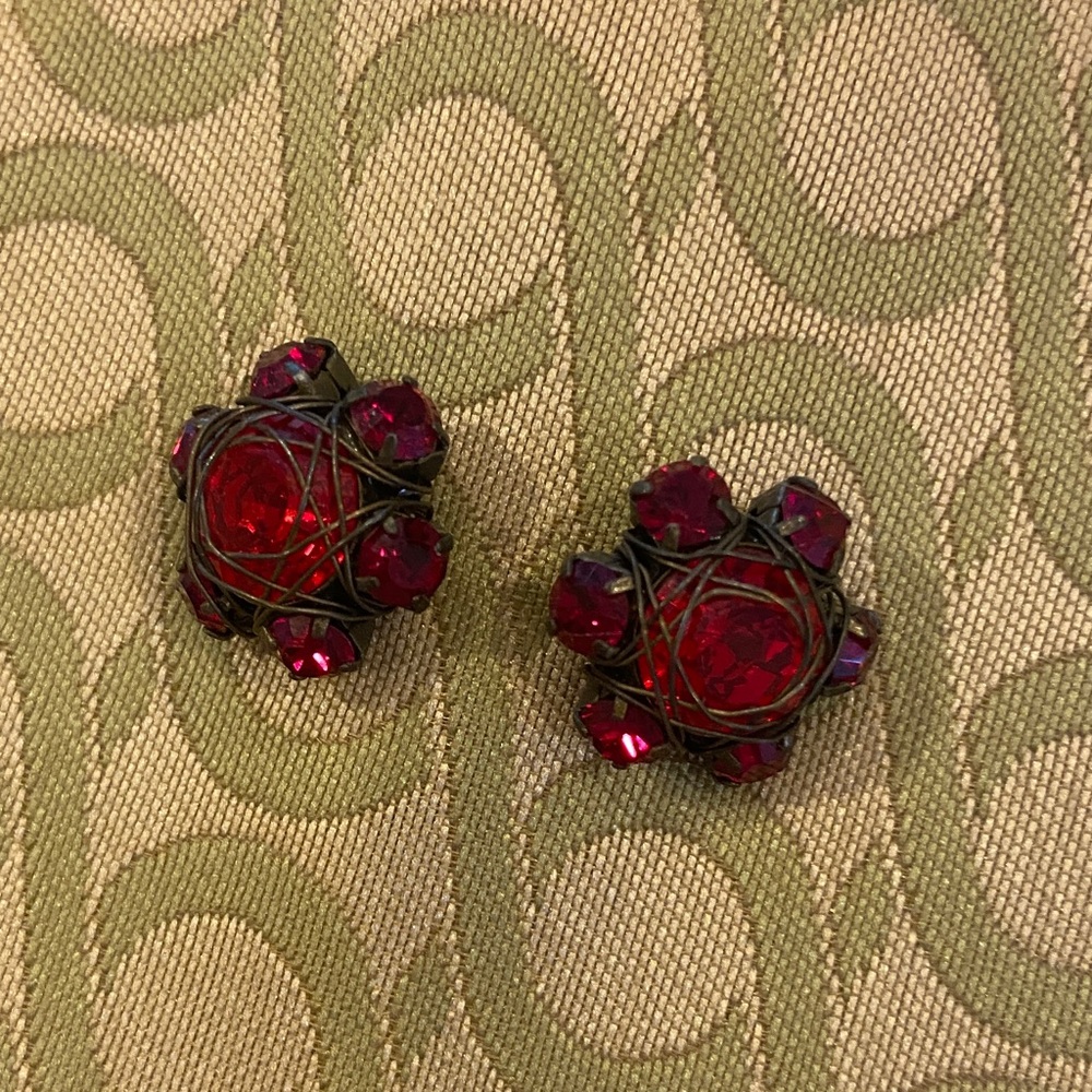 Elegant Red Gemstone Earrings